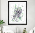 Jubilee - Light Teal - 2 by Lori Dubois on GIANT ART - green linear explosion