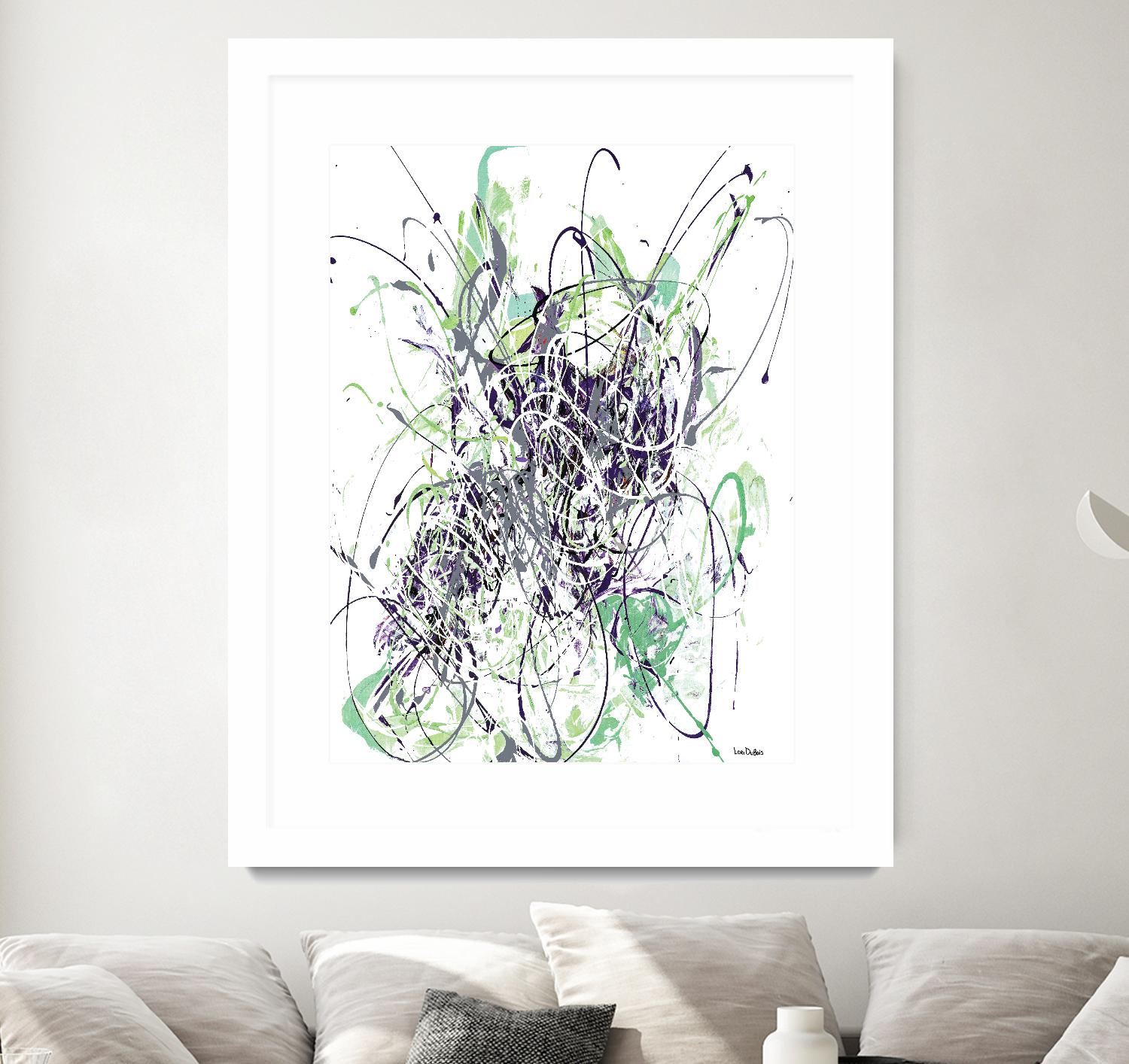 Jubilee - Light Teal - 2 by Lori Dubois on GIANT ART - green linear explosion