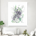 Jubilee - Light Teal - 2 by Lori Dubois on GIANT ART - green linear explosion