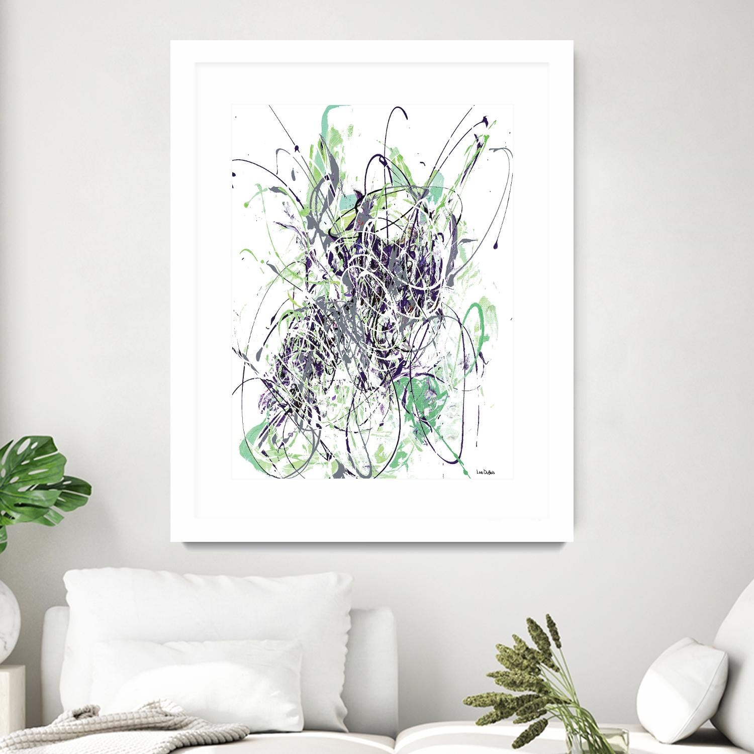 Jubilee - Light Teal - 2 by Lori Dubois on GIANT ART - green linear explosion