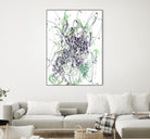 Jubilee - Light Teal - 2 by Lori Dubois on GIANT ART - green linear explosion