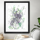 Jubilee - Light Teal - 2 by Lori Dubois on GIANT ART - green linear explosion