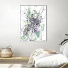 Jubilee - Light Teal - 2 by Lori Dubois on GIANT ART - green linear explosion