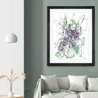 Jubilee - Light Teal - 2 by Lori Dubois on GIANT ART - green linear explosion