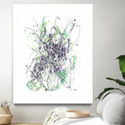 Jubilee - Light Teal - 2 by Lori Dubois on GIANT ART - green linear explosion