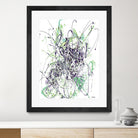 Jubilee - Light Teal - 2 by Lori Dubois on GIANT ART - green linear explosion