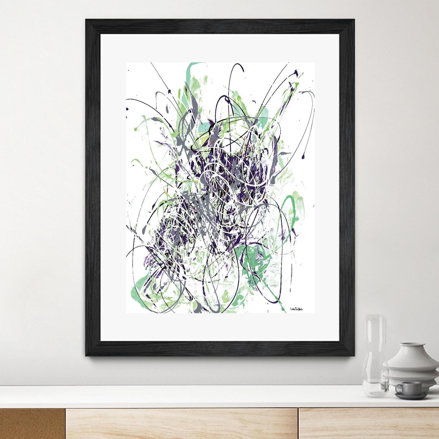 Jubilee - Light Teal - 2 by Lori Dubois on GIANT ART - green linear explosion