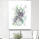 Jubilee - Light Teal - 2 by Lori Dubois on GIANT ART - green linear explosion