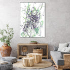 Jubilee - Light Teal - 2 by Lori Dubois on GIANT ART - green linear explosion