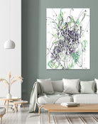 Jubilee - Light Teal - 2 by Lori Dubois on GIANT ART - green linear explosion