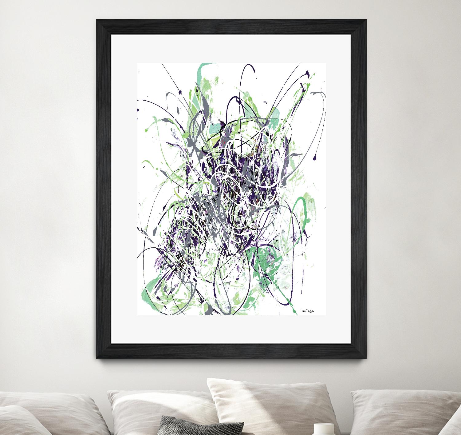 Jubilee - Light Teal - 2 by Lori Dubois on GIANT ART - green linear explosion