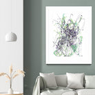 Jubilee - Light Teal - 2 by Lori Dubois on GIANT ART - green linear explosion