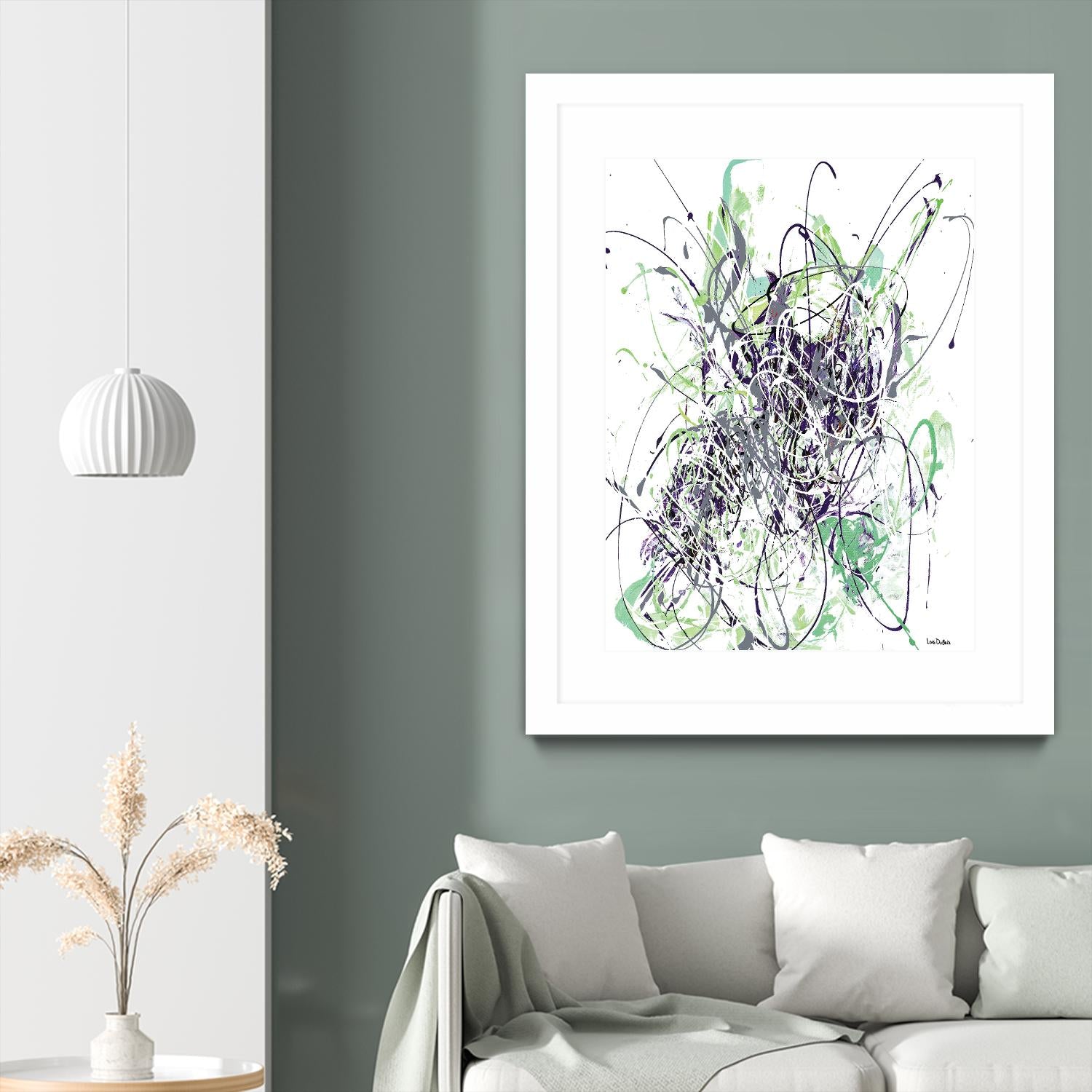 Jubilee - Light Teal - 2 by Lori Dubois on GIANT ART - green linear explosion