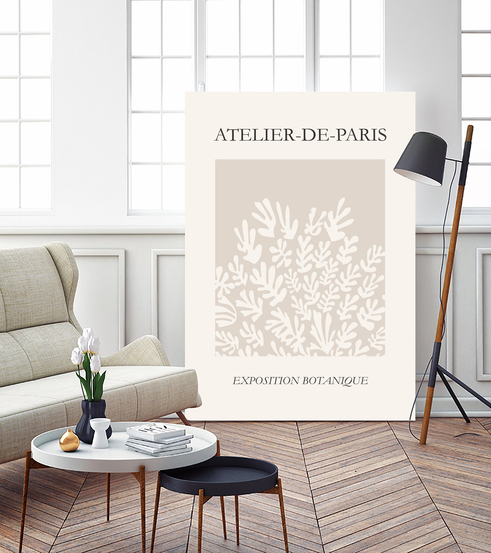 Le pouvoir des fleurs IV by M Studio on GIANT ART - beige