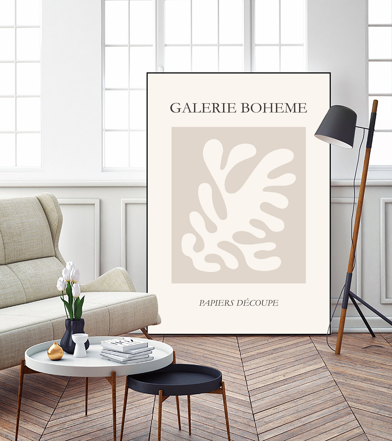 Le pouvoir des fleurs II by M Studio on GIANT ART - beige