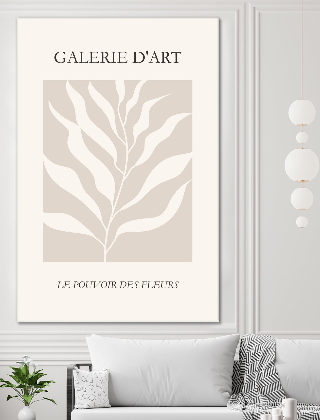 Le pouvoir des fleurs III by M Studio on GIANT ART - beige