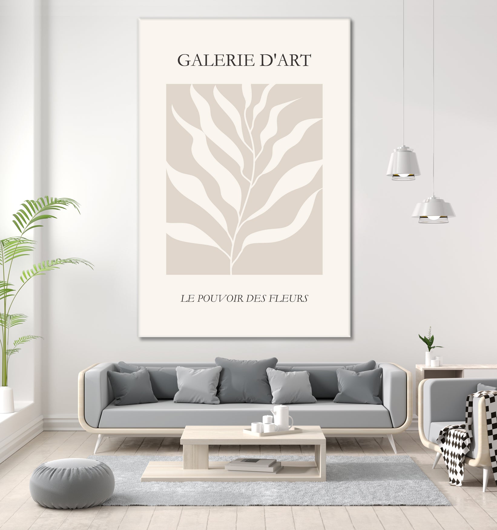 Le pouvoir des fleurs III by M Studio on GIANT ART - beige