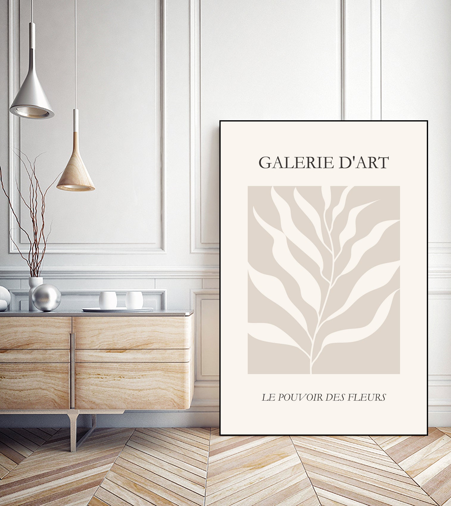 Le pouvoir des fleurs III by M Studio on GIANT ART - beige