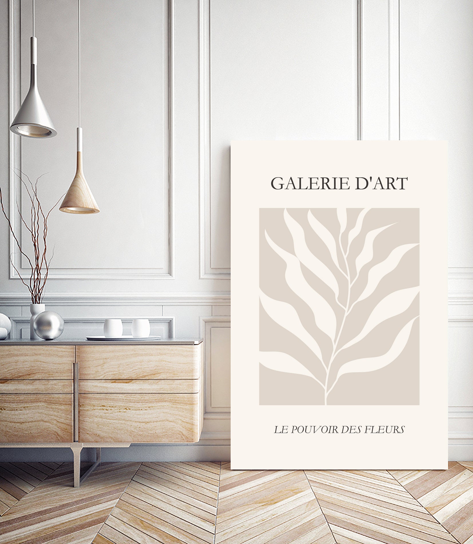 Le pouvoir des fleurs III by M Studio on GIANT ART - beige