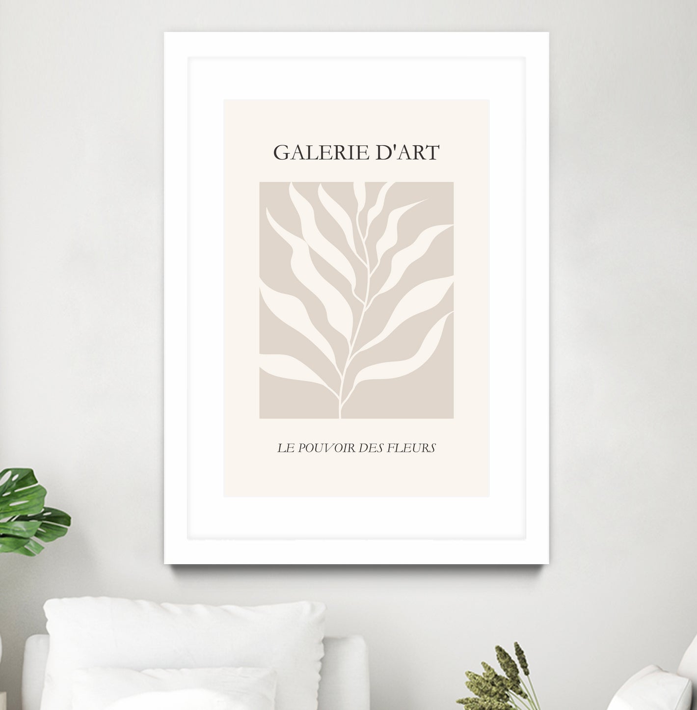 Le pouvoir des fleurs III by M Studio on GIANT ART - beige