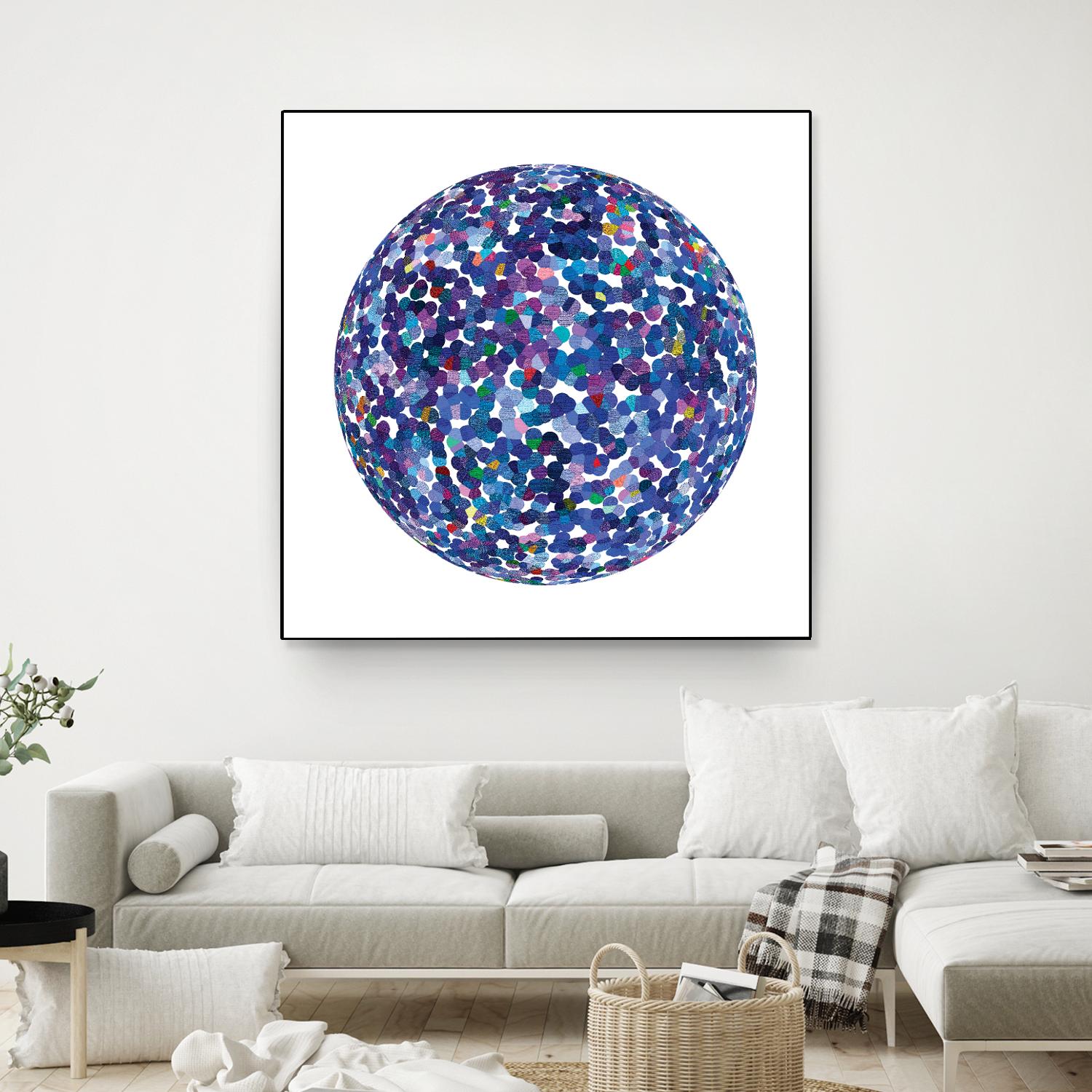 ROND - bleu by Celine Cimon on GIANT ART - blue abstract canadian artist