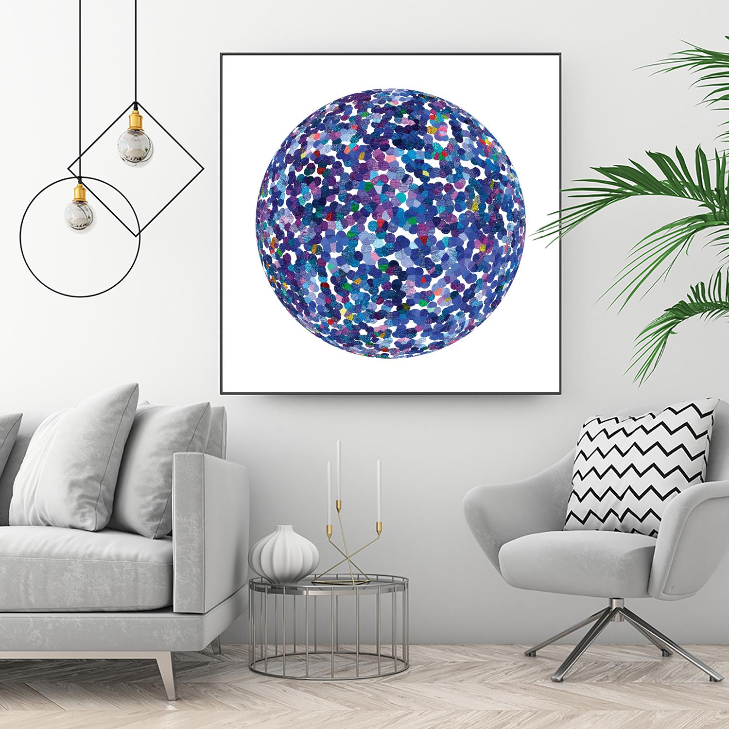 ROND - bleu by Celine Cimon on GIANT ART - blue abstract canadian artist