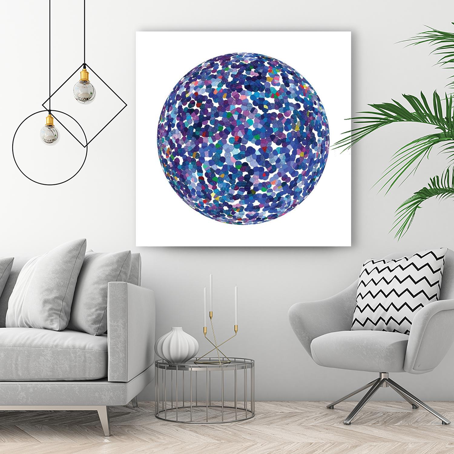 ROND - bleu by Celine Cimon on GIANT ART - blue abstract canadian artist