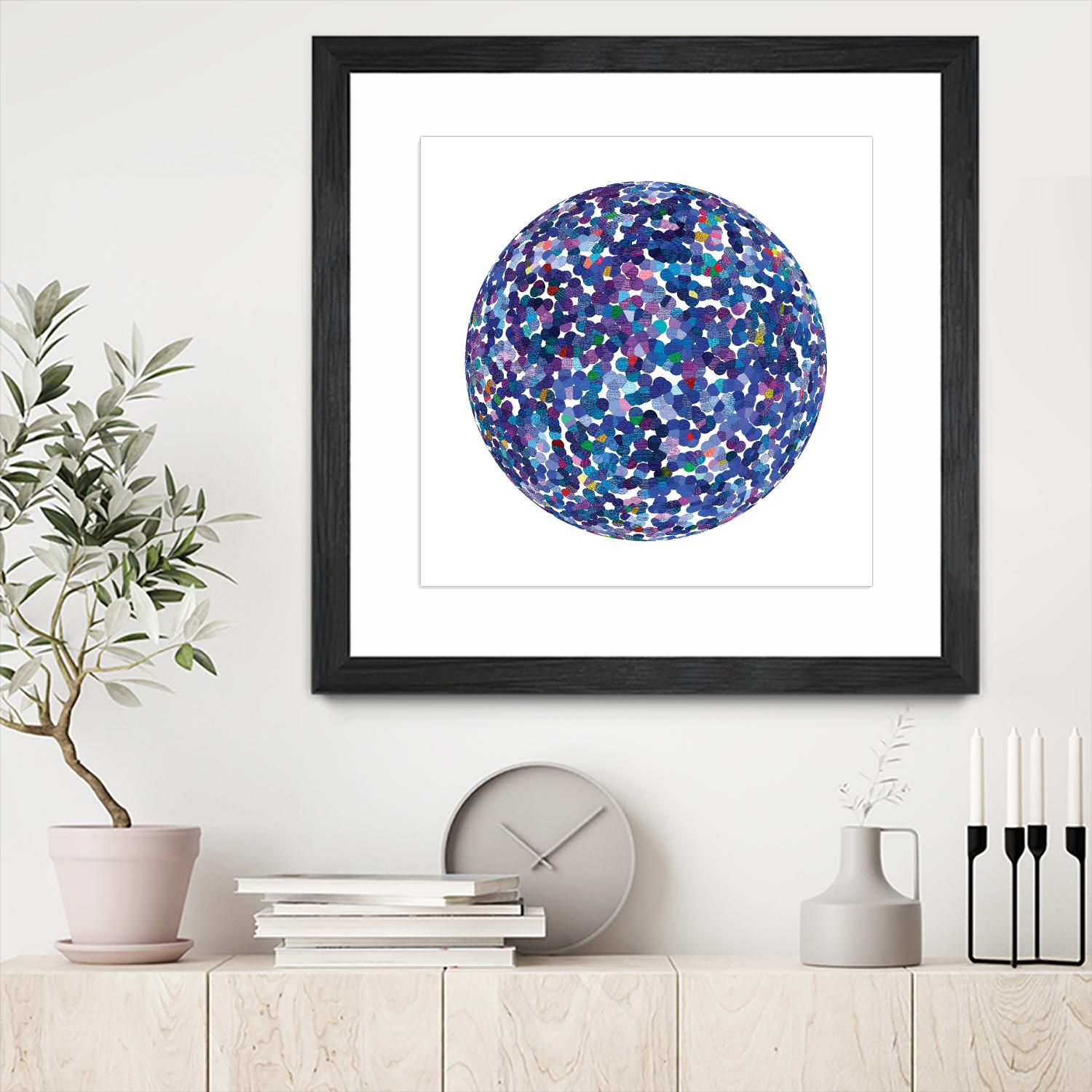 ROND - bleu by Celine Cimon on GIANT ART - blue abstract canadian artist