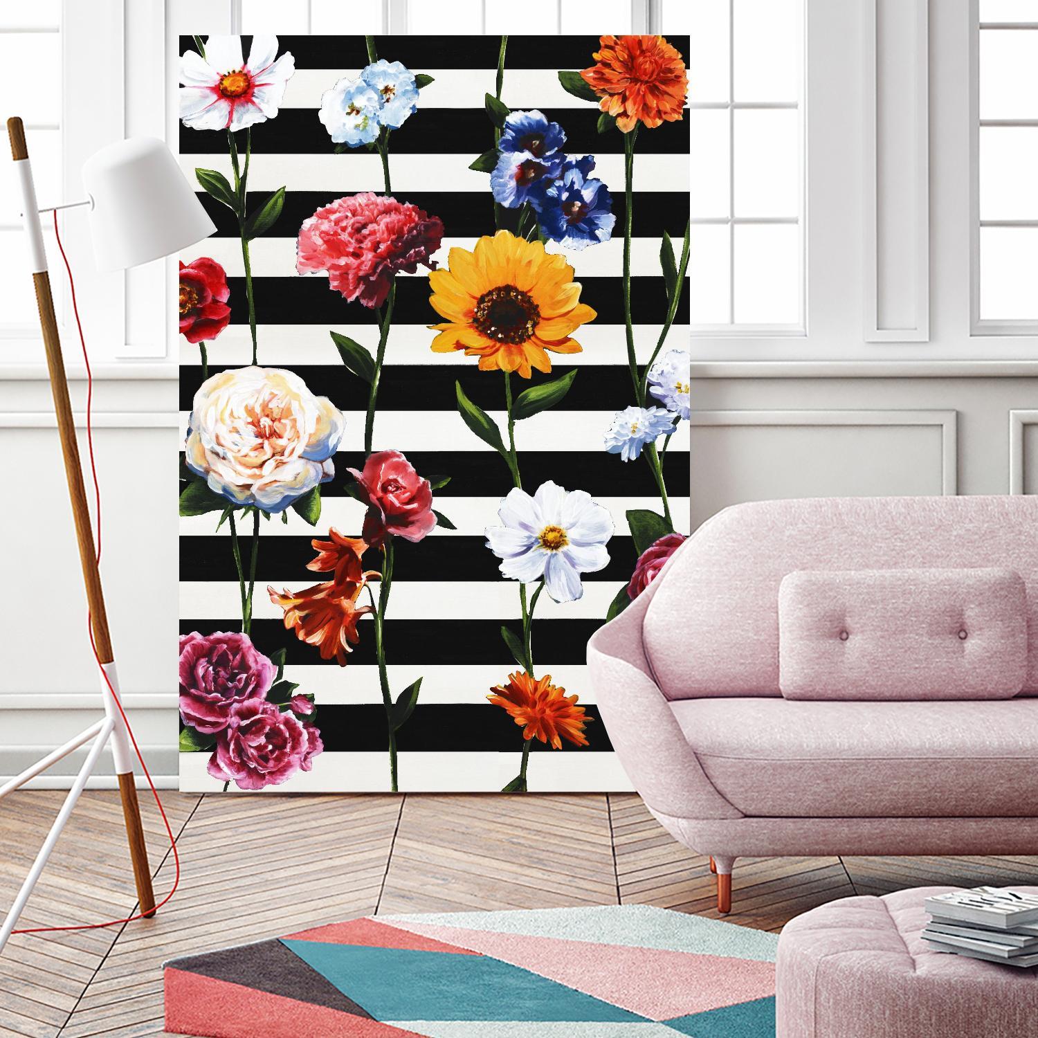 Streakes of Flowers by Daleno Art on GIANT ART - orange florals abstrait