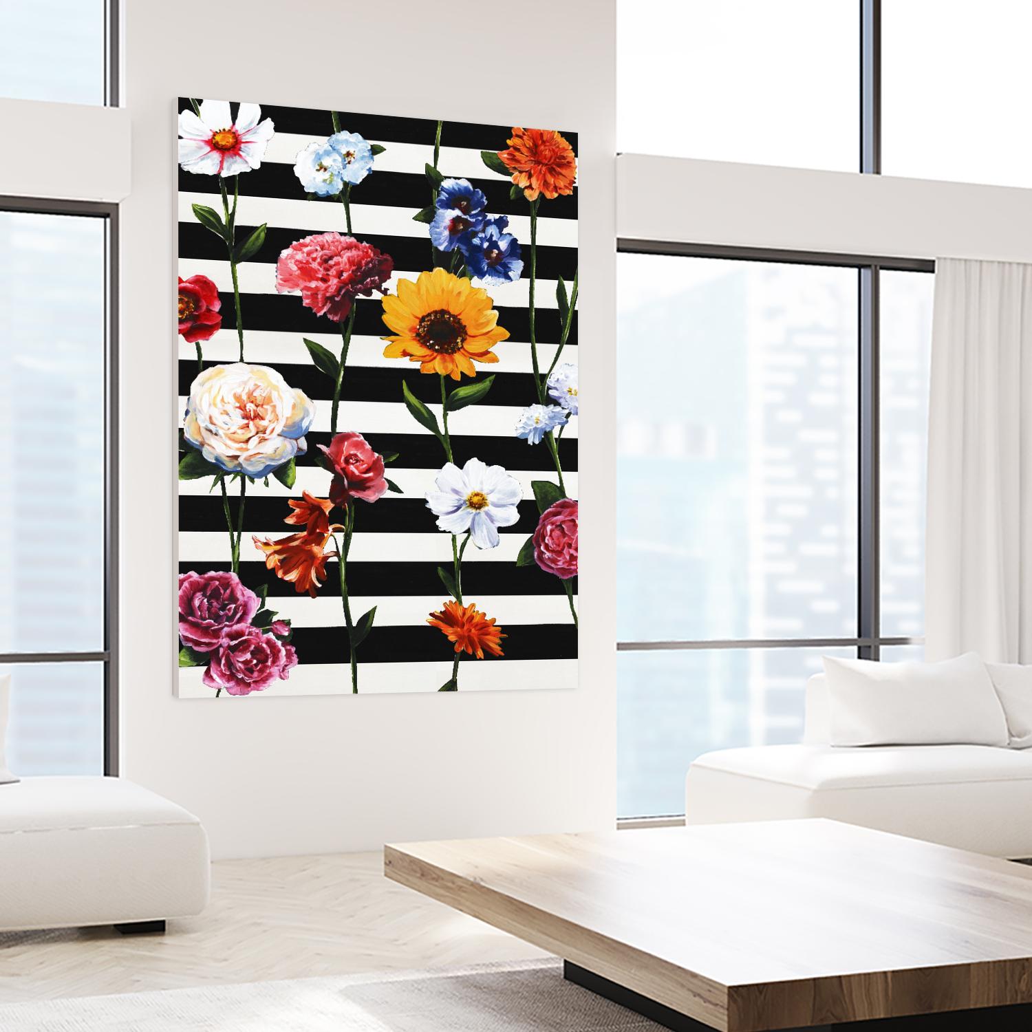Streakes of Flowers by Daleno Art on GIANT ART - orange florals abstrait