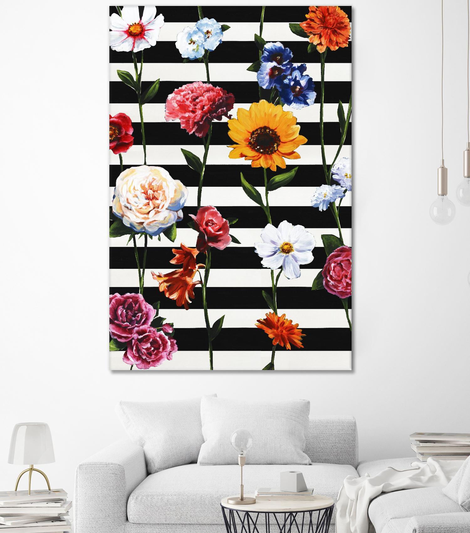 Streakes of Flowers by Daleno Art on GIANT ART - orange florals abstrait