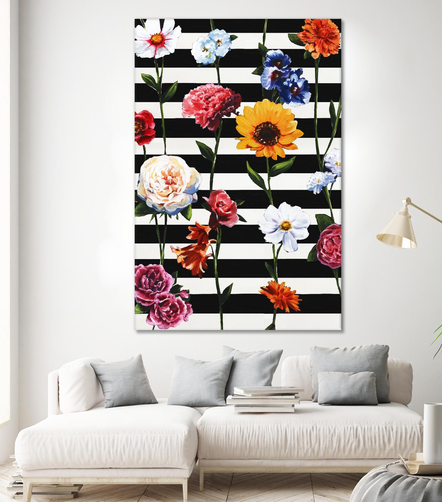 Streakes of Flowers by Daleno Art on GIANT ART - orange florals abstrait