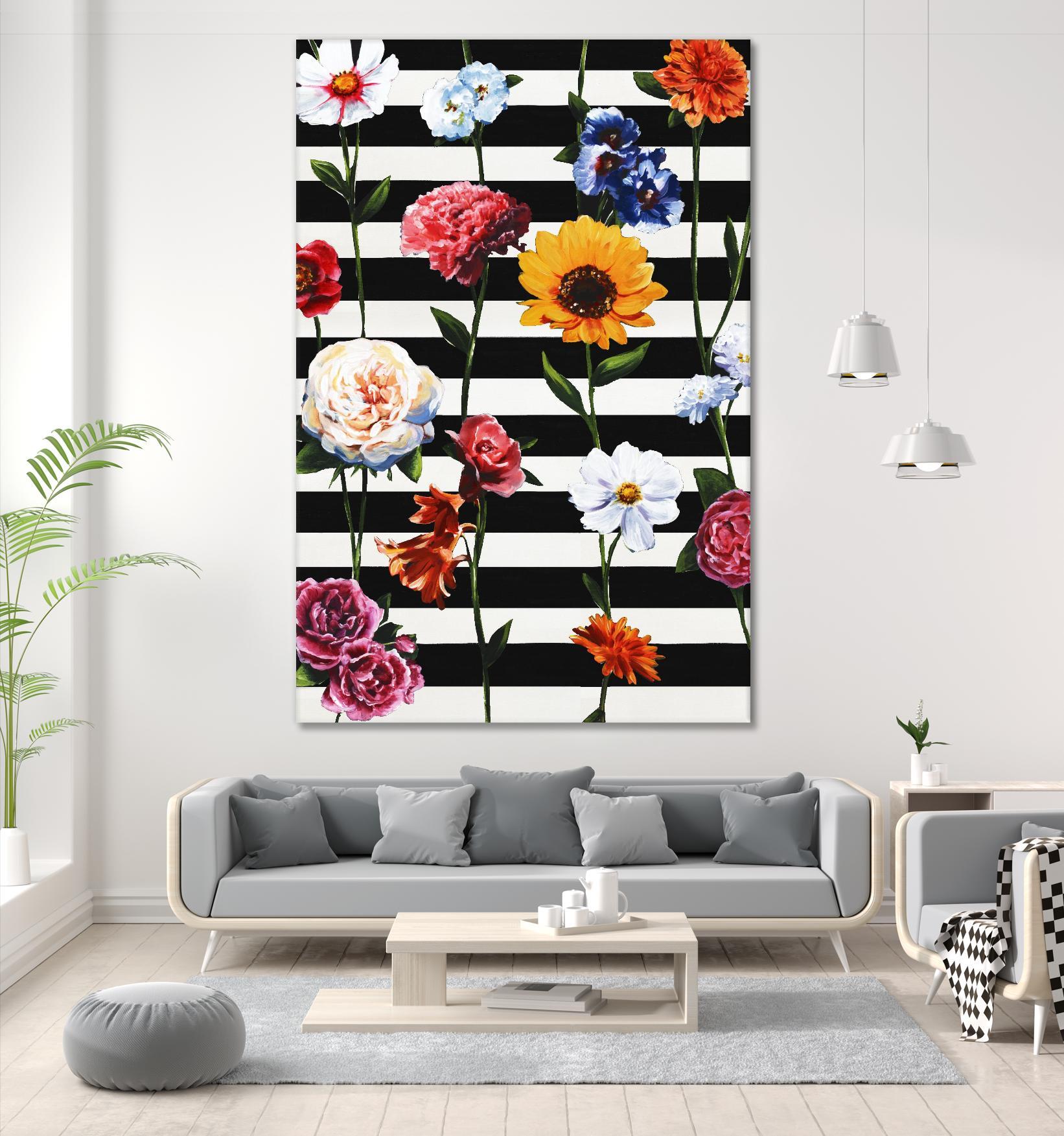 Streakes of Flowers by Daleno Art on GIANT ART - orange florals abstrait