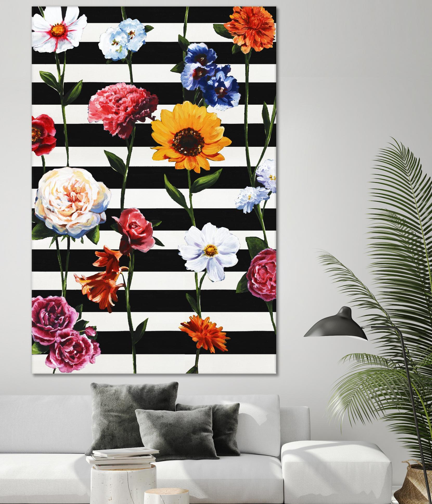 Streakes of Flowers by Daleno Art on GIANT ART - orange florals abstrait