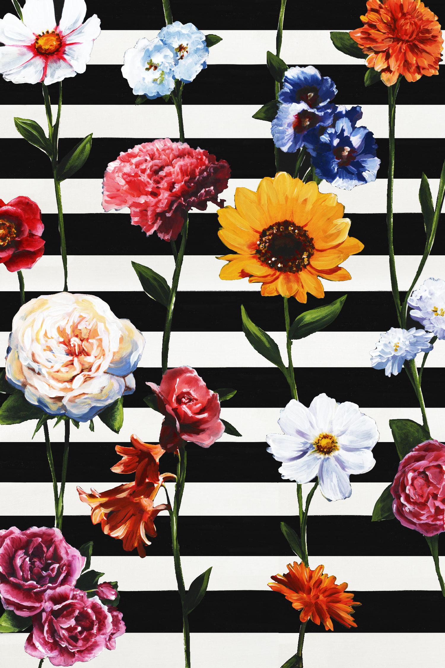 Streakes of Flowers by Daleno Art on GIANT ART - orange florals abstrait