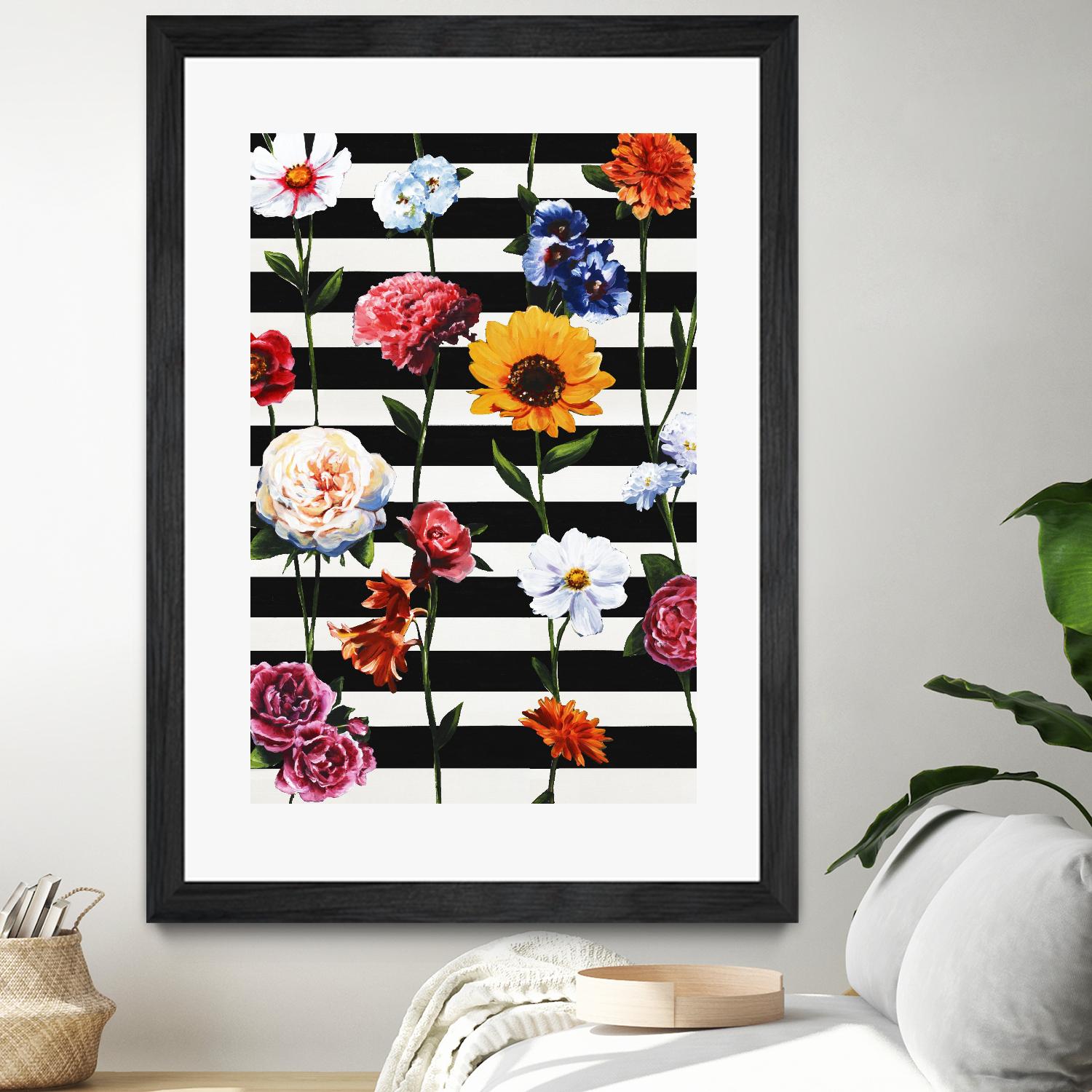 Streakes of Flowers by Daleno Art on GIANT ART - orange florals abstrait