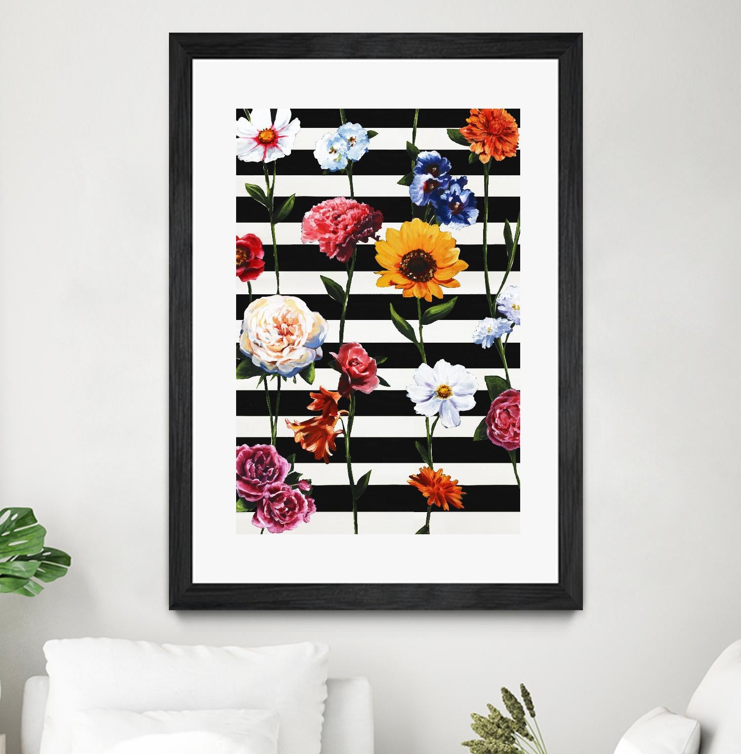 Streakes of Flowers by Daleno Art on GIANT ART - orange florals abstrait