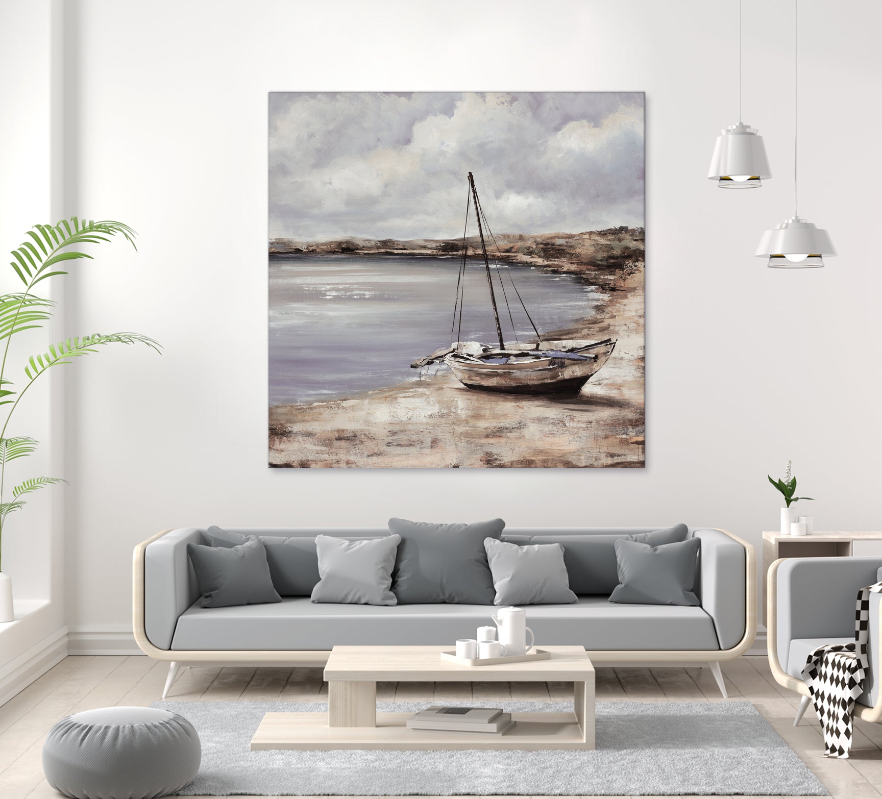 Patching for Summer by Daleno Art on GIANT ART - grey coastal
