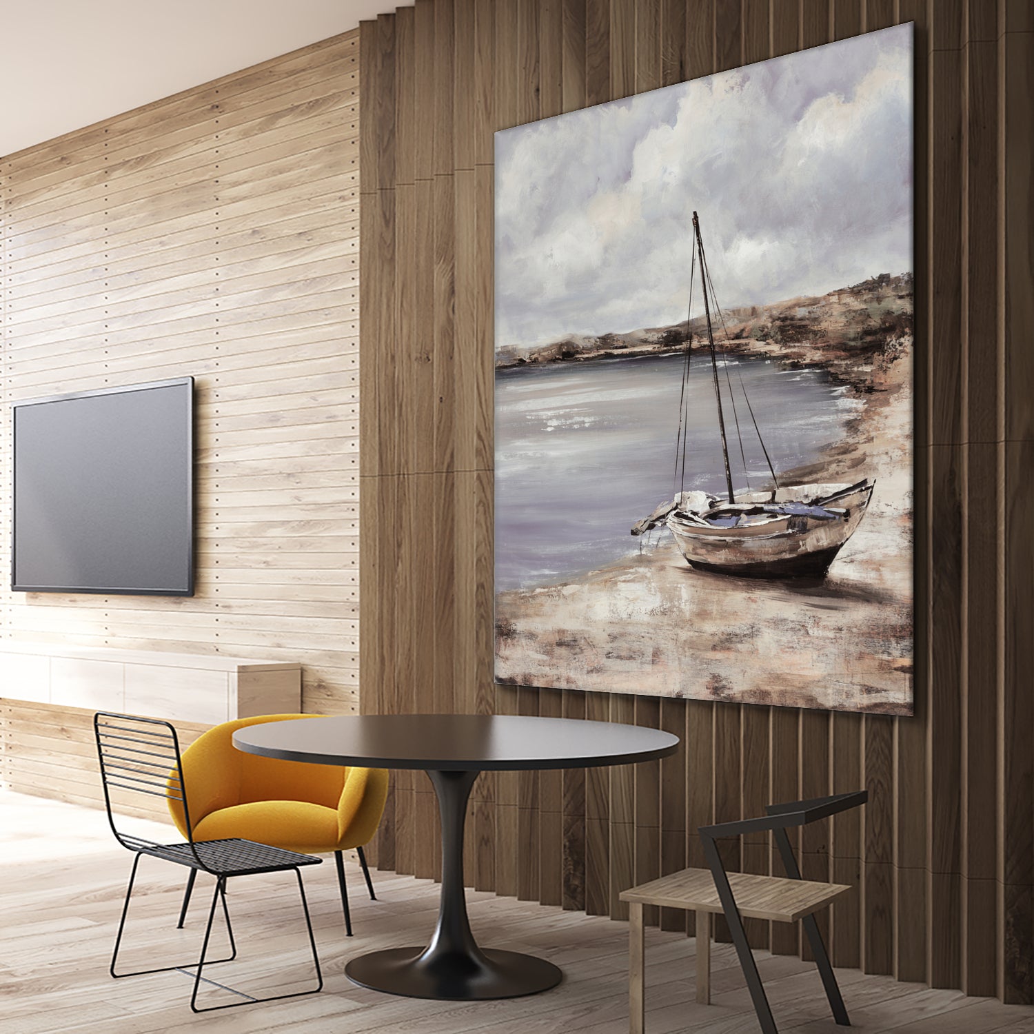 Patching for Summer by Daleno Art on GIANT ART - grey coastal