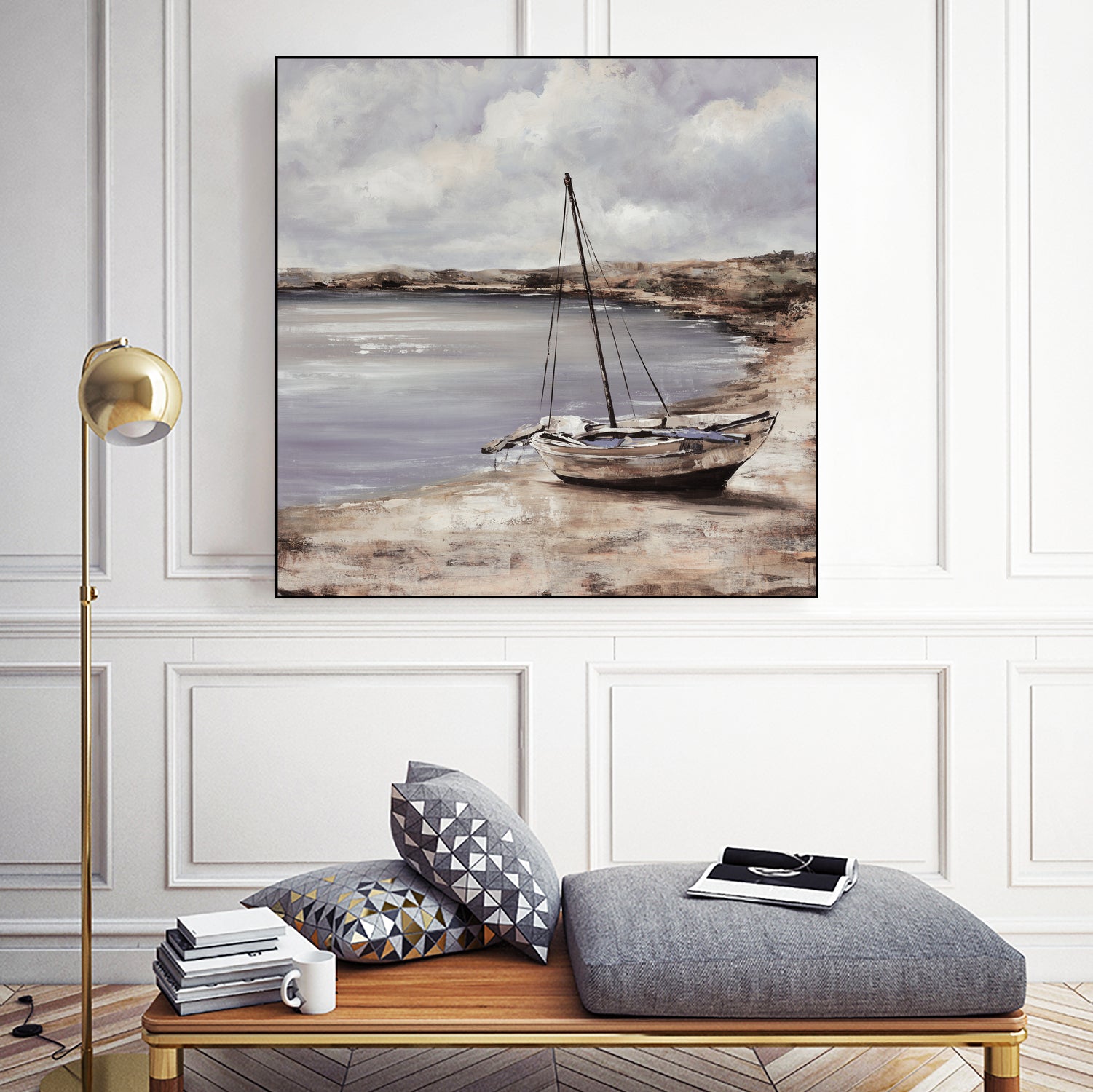 Patching for Summer by Daleno Art on GIANT ART - grey coastal