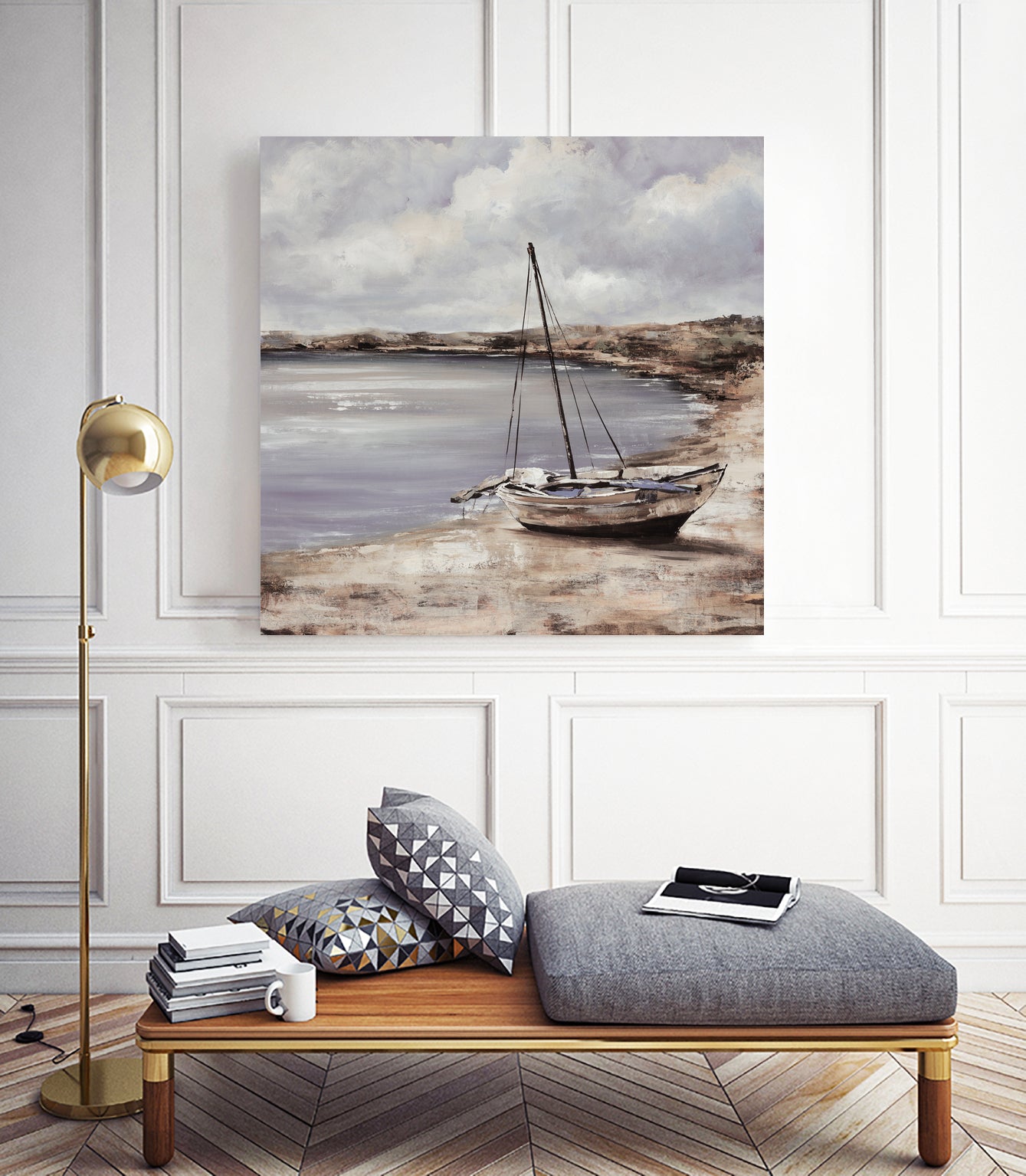 Patching for Summer by Daleno Art on GIANT ART - grey coastal