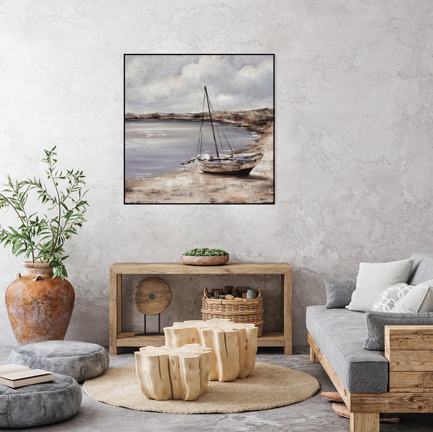 Patching for Summer by Daleno Art on GIANT ART - grey coastal