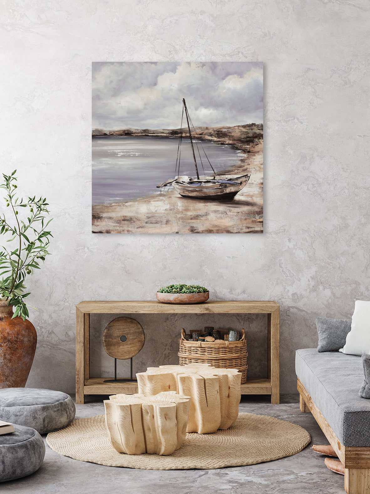 Patching for Summer by Daleno Art on GIANT ART - grey coastal