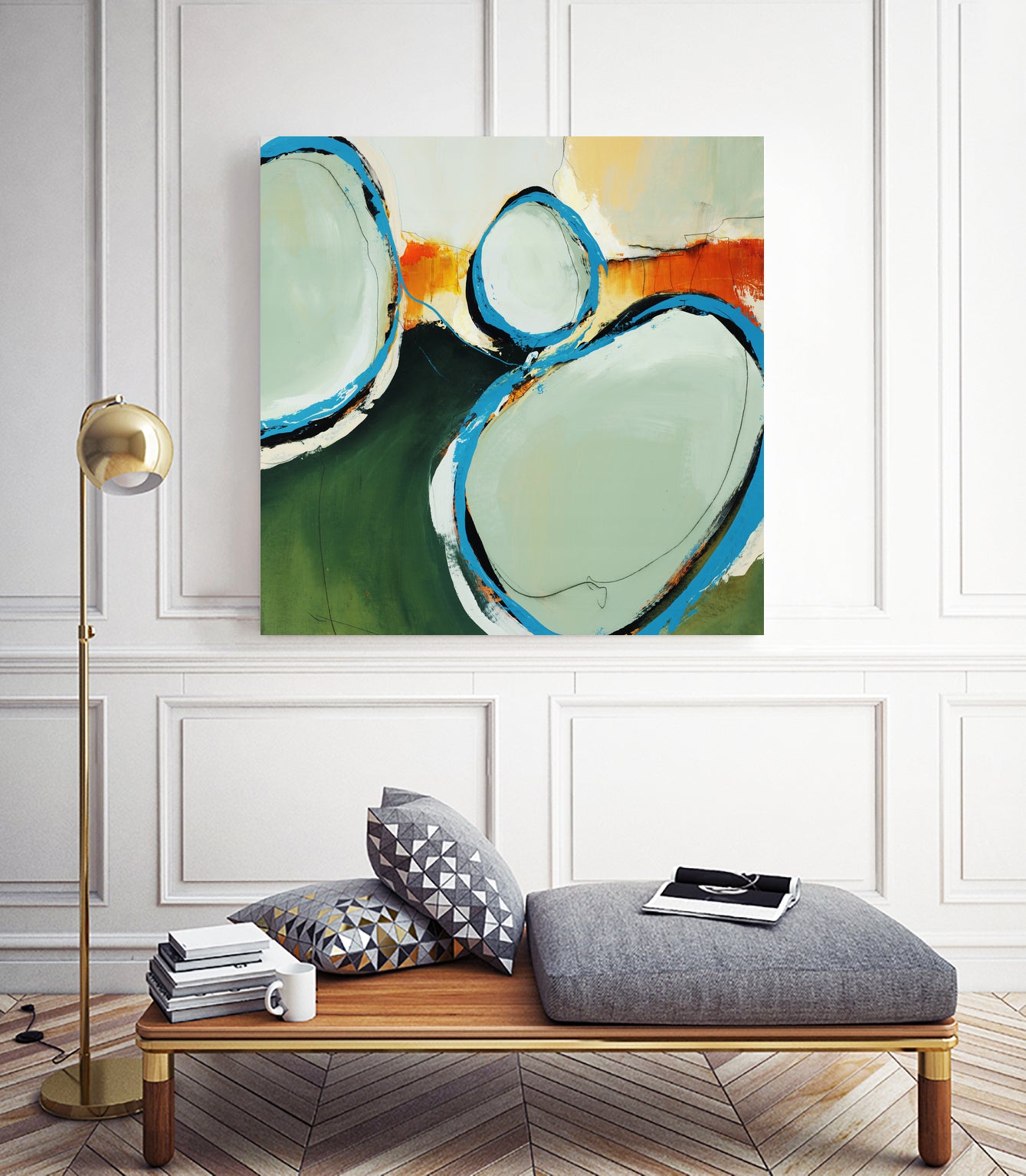 On The Set by Daleno Art on GIANT ART - orange abstract