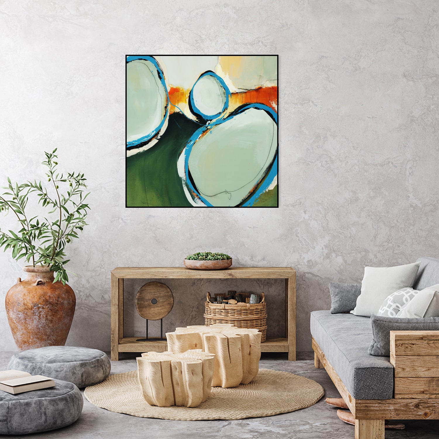 On The Set by Daleno Art on GIANT ART - orange abstract