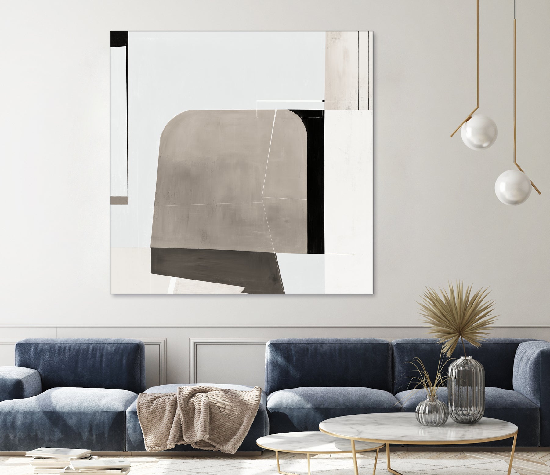 Rugby II by Daleno Art on GIANT ART - beige abstract