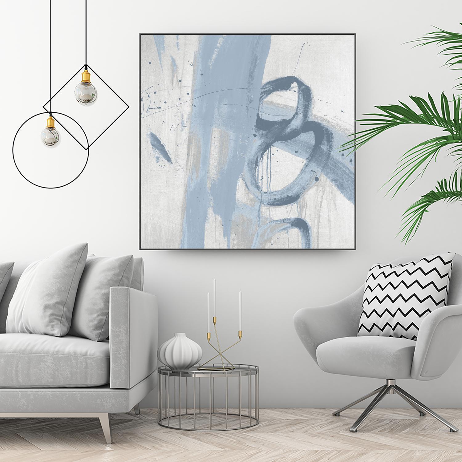 Twice Over IX by Daleno Art on GIANT ART - blue abstract abstrait