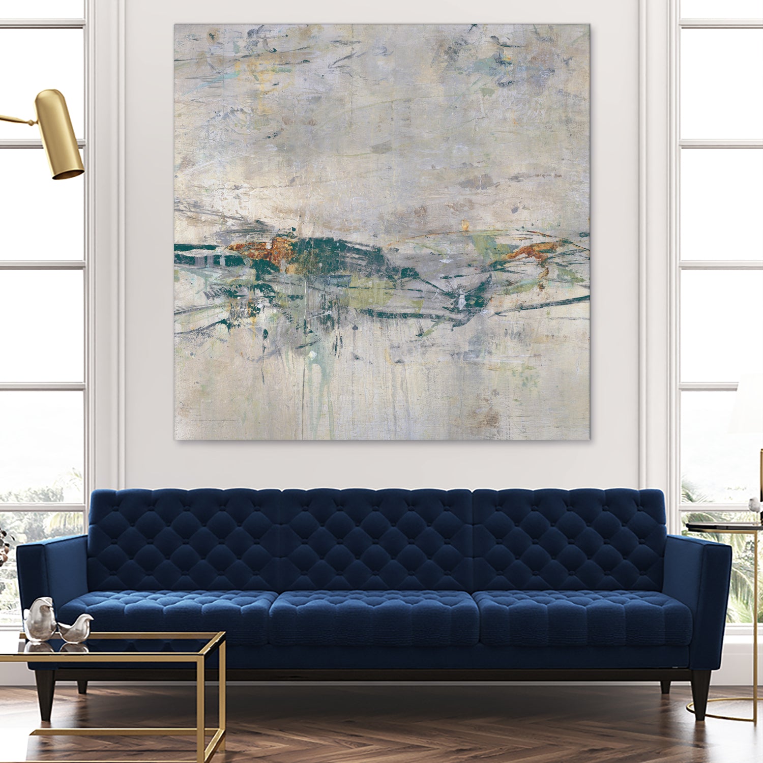 Broken Road III by Daleno Art on GIANT ART - green abstract