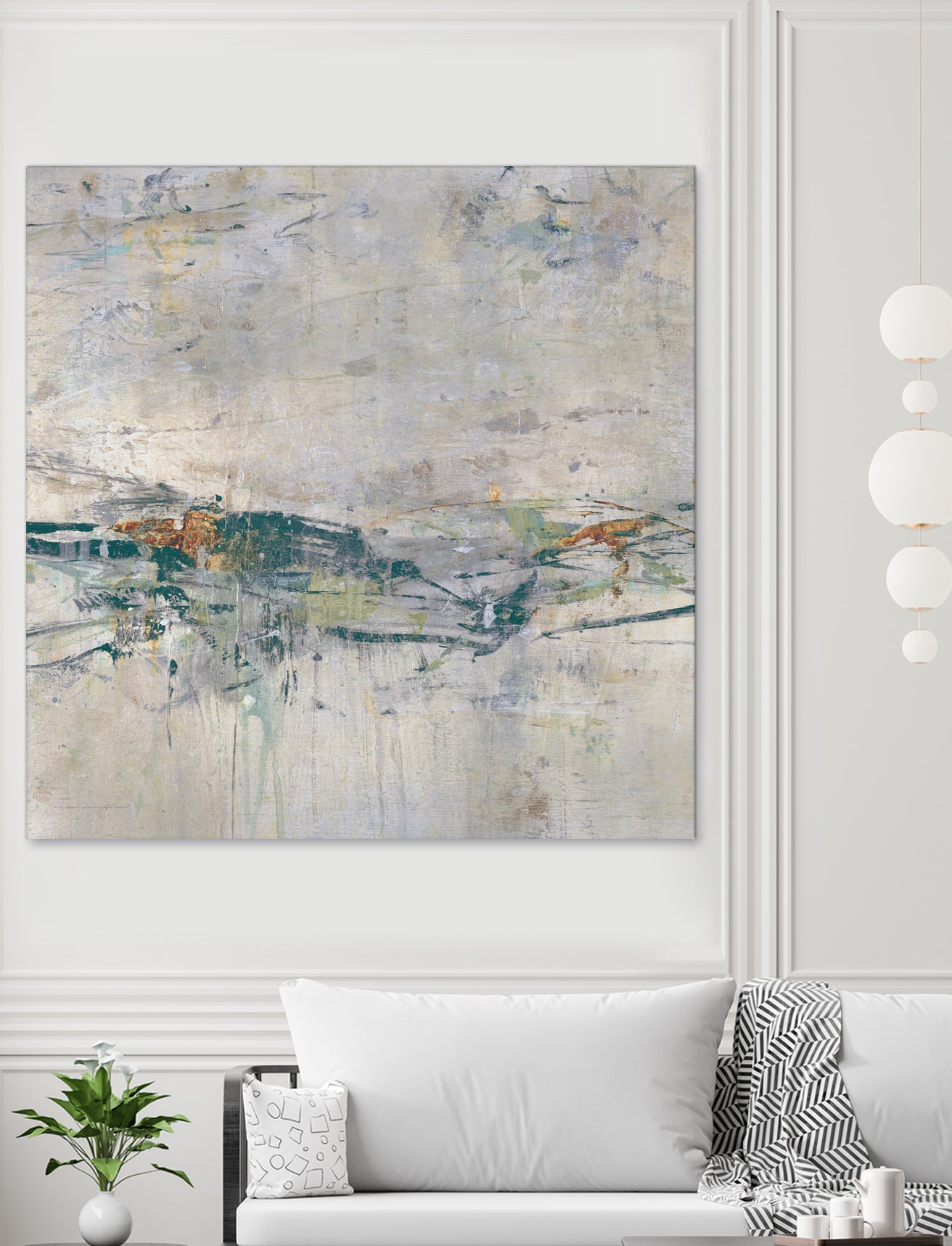 Broken Road III by Daleno Art on GIANT ART - green abstract