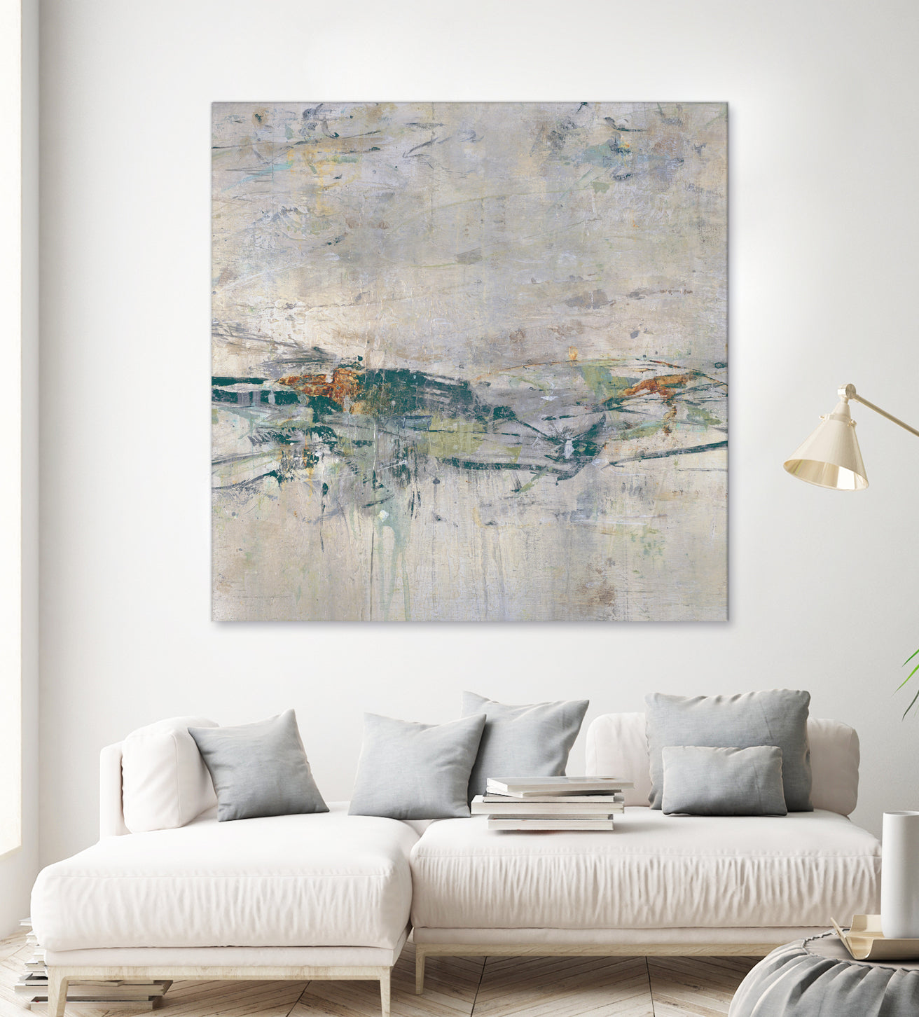 Broken Road III by Daleno Art on GIANT ART - green abstract